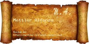 Mettler Alfonza névjegykártya